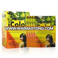 iColor Hair Dye Shampoo with Olive & Noni Extract Chestnut Brown